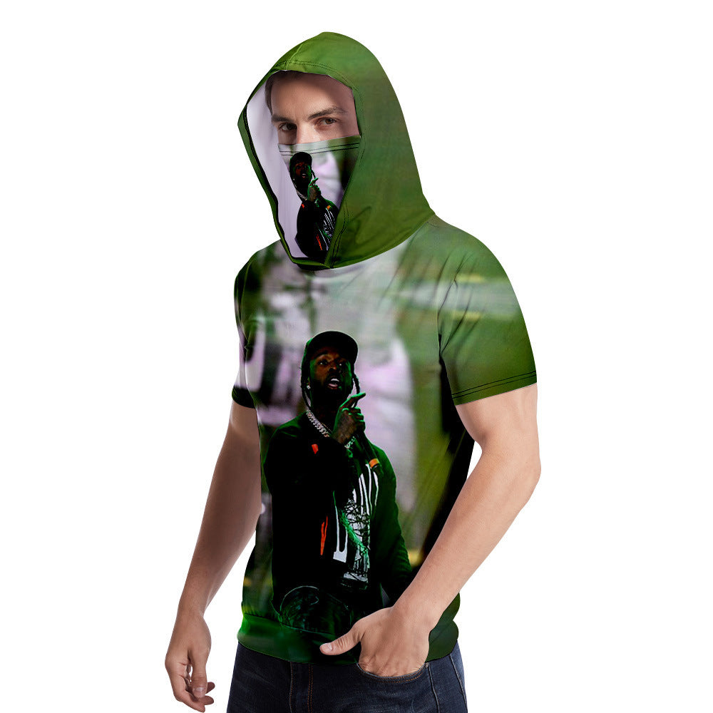 Pop Smoke Hoodies Digital Printed Hood Sun Protection