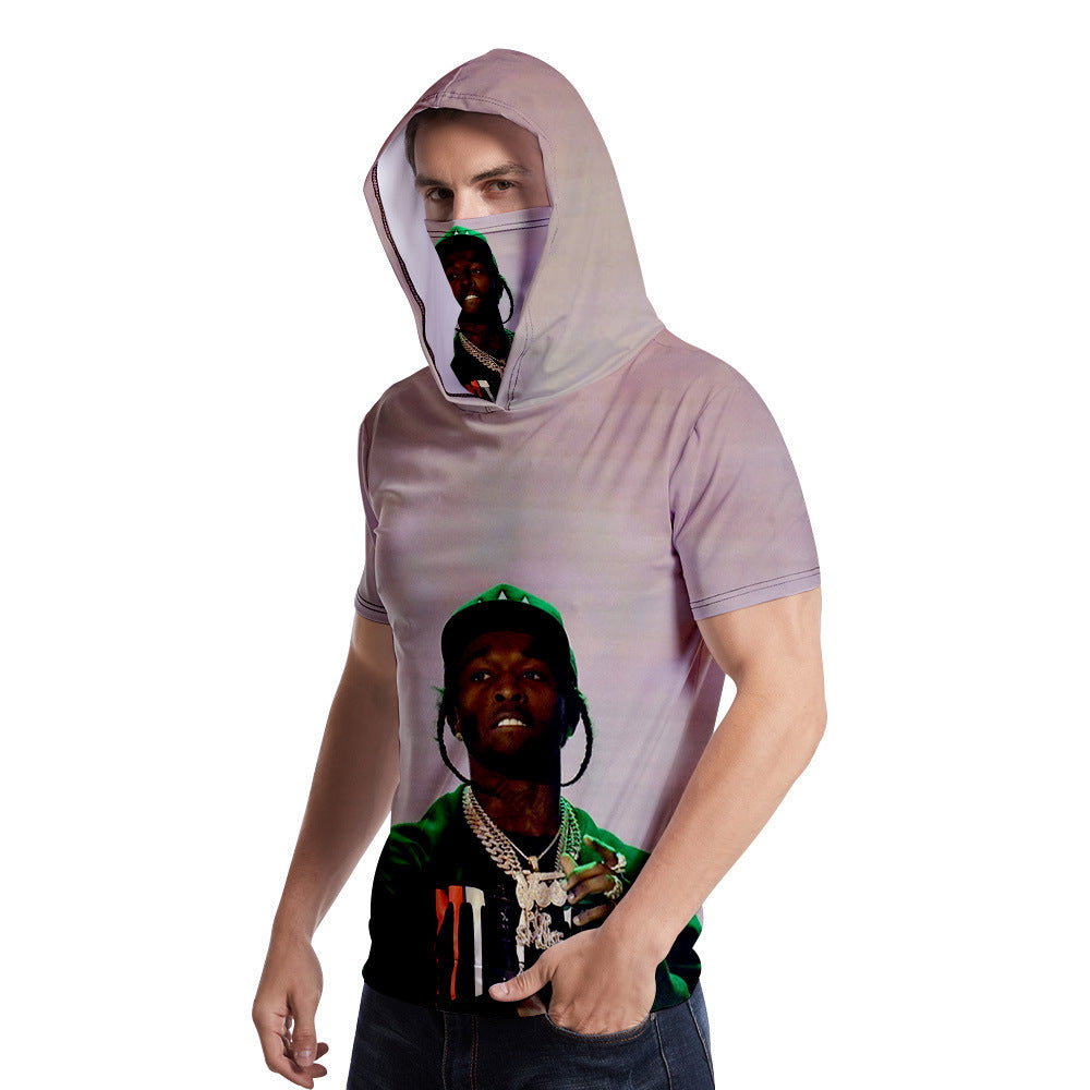Pop Smoke Hoodies Digital Printed Hood Sun Protection