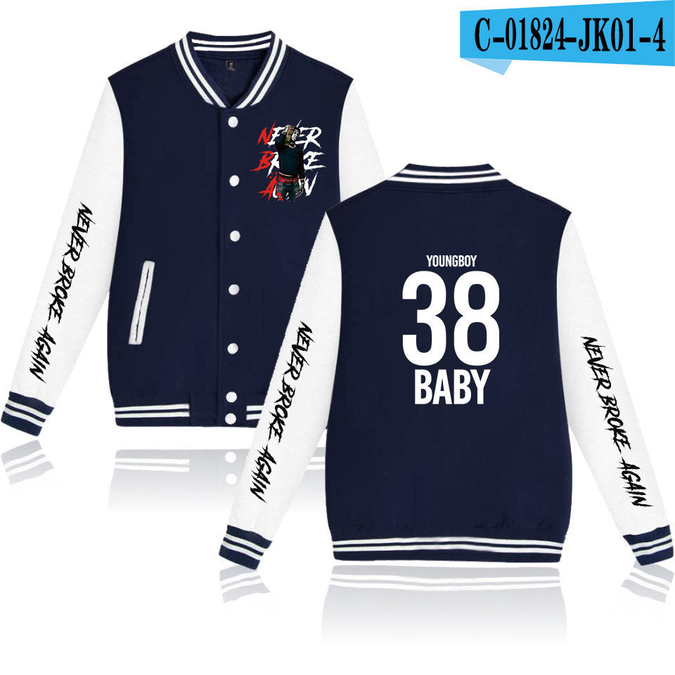 Never Broke Again Hoodie Casual Men'S And Women'S Long Sleeves Baseball Uniform