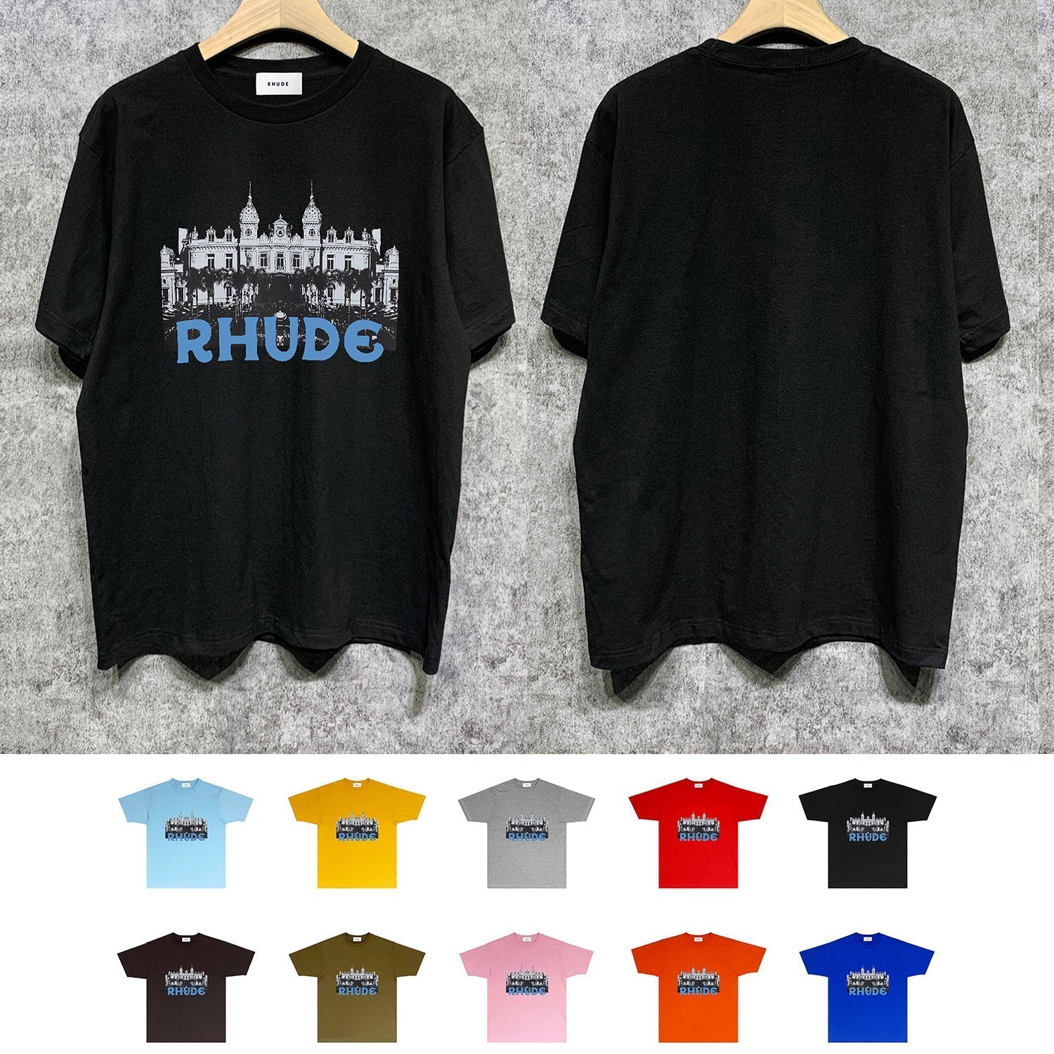 Rhude T Shirts Printed Trendy Pure Cotton