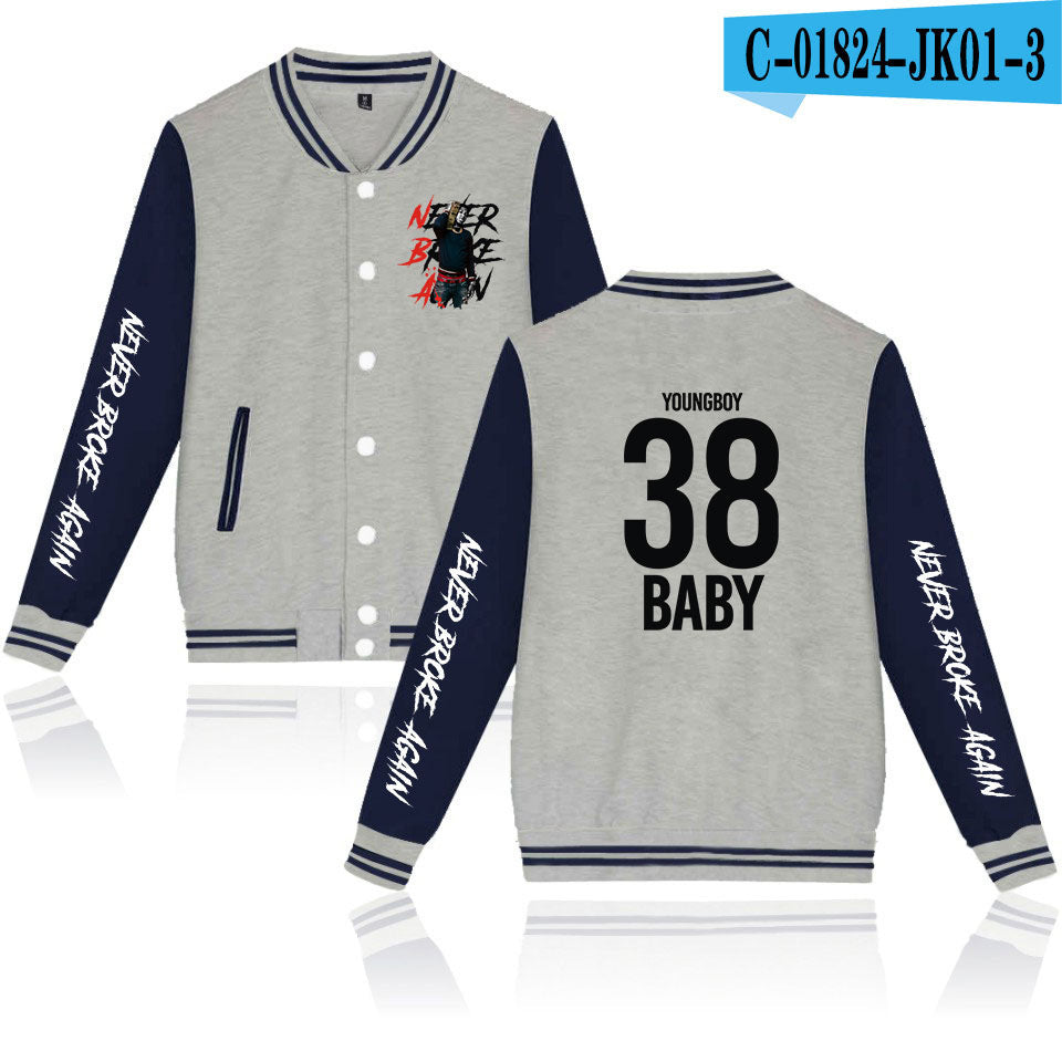 Never Broke Again Hoodie Casual Men'S And Women'S Long Sleeves Baseball Uniform