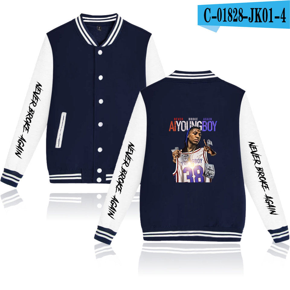 Never Broke Again Hoodie Casual Men'S And Women'S Long Sleeves Baseball Uniform