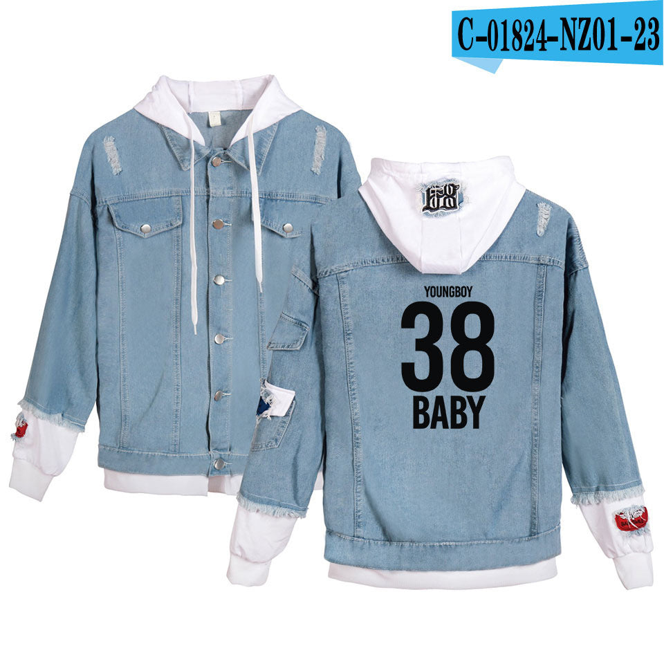 Never Broke Again Hoodie Denim Jacket Casual Able
