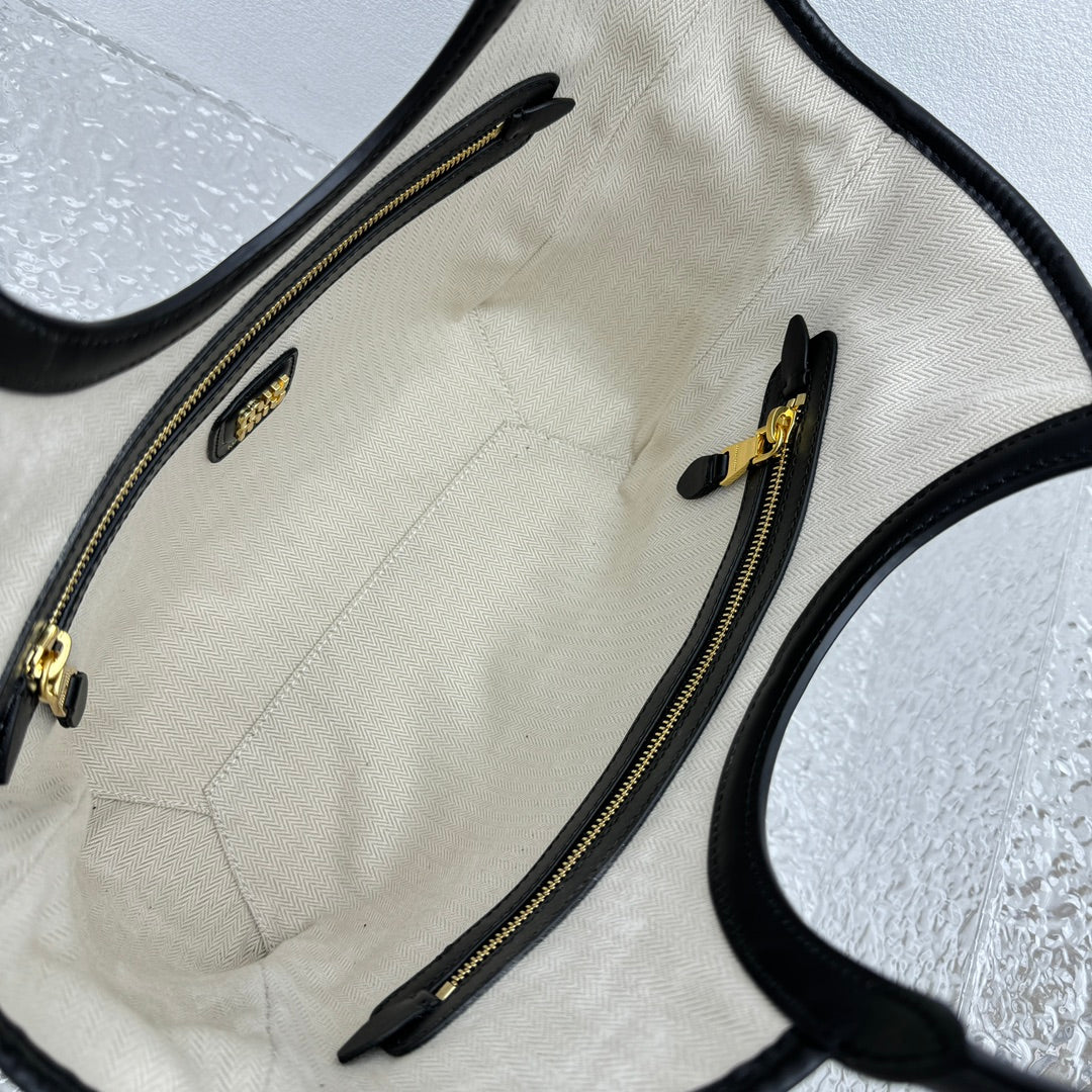 ＭＩ ＭＵ  IVY LEATHER PATCHWORK BAG BLACK