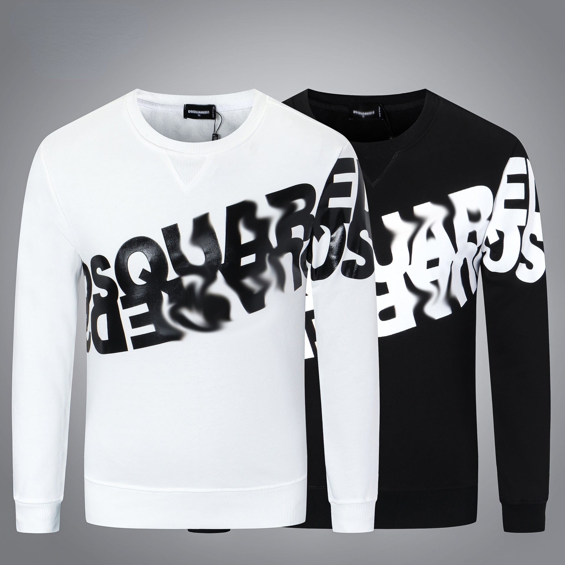 Dsq2 Hoodie DSQ Lian D2 Autumn and Winter Oblique Letter Print Sweatshirt Trendy Men