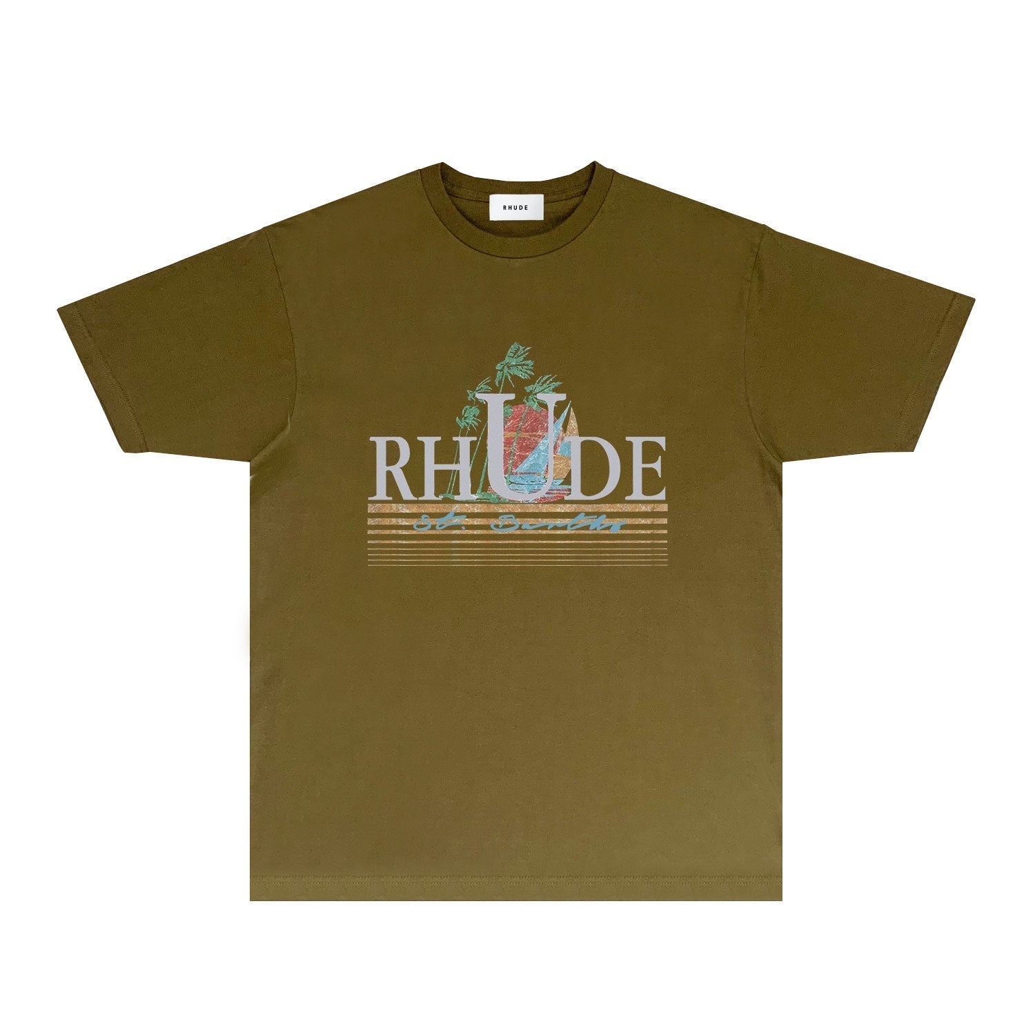 Rhude T Shirts Printed Trendy Pure Cotton