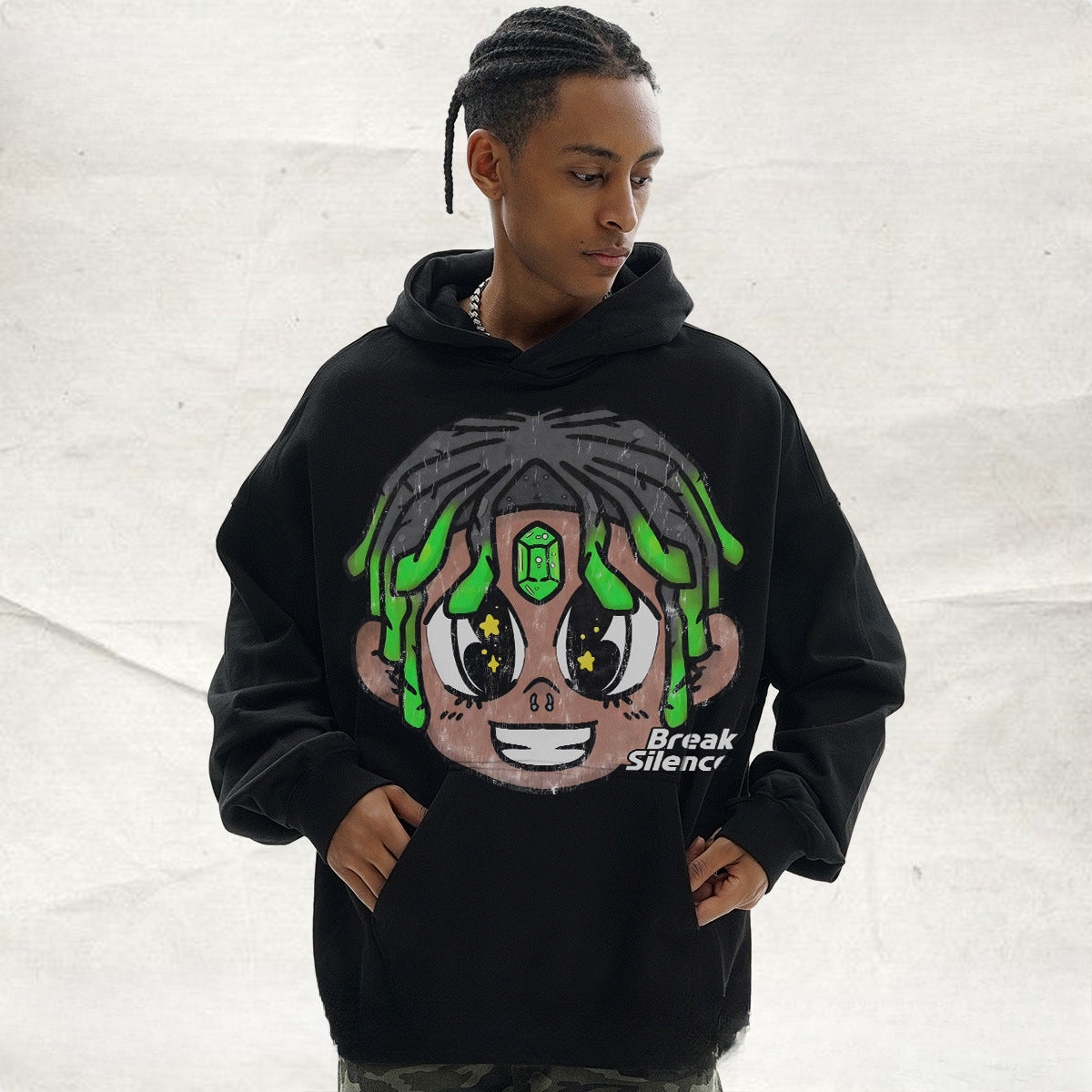 Vintage Hoodie Kids Street Vintage Hooded Sweater Print Crew Neck