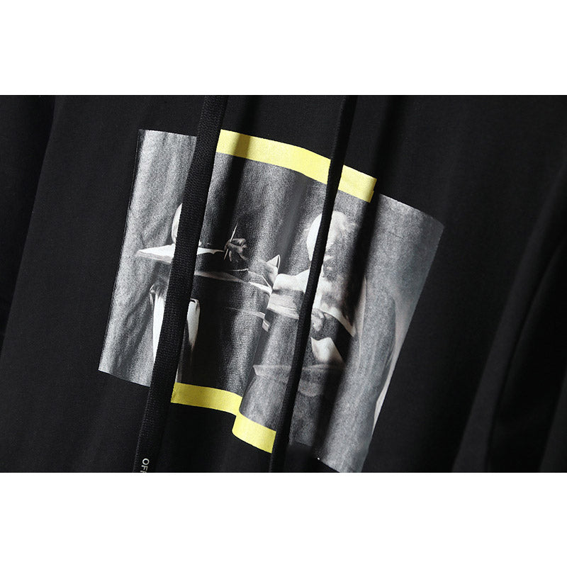 off White Hoodie Autumn and Winter Hooded Thin Terry Sweater