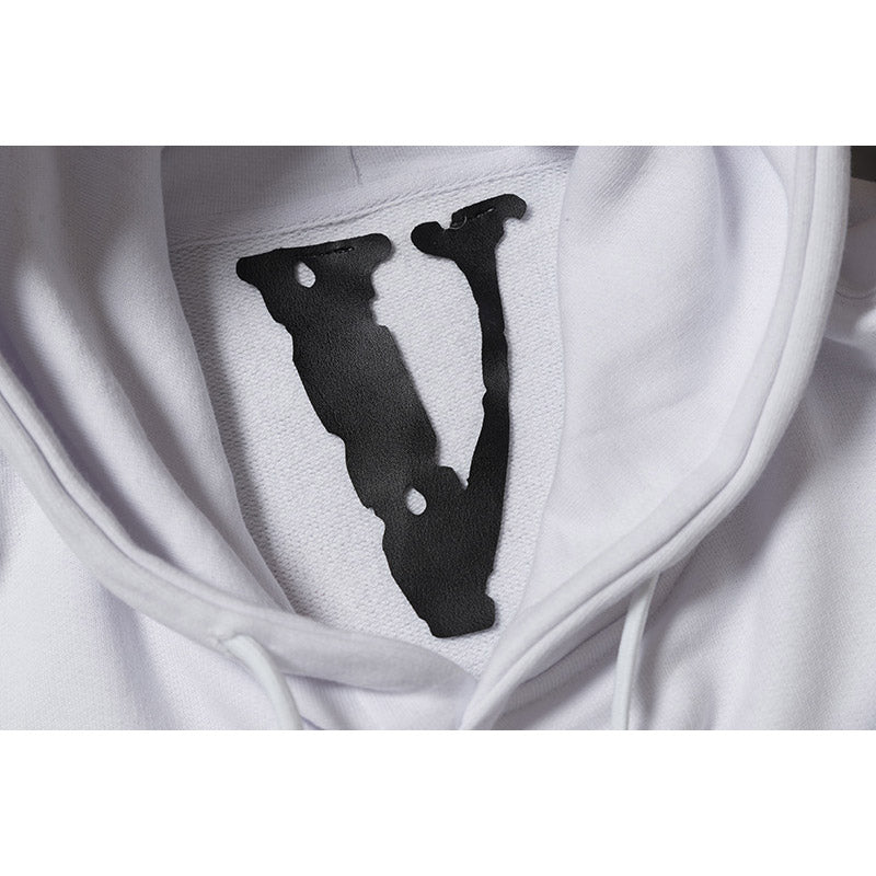 Vlone Hoodie Letter Printing Torn Edge Destroyed Thin Hoodie