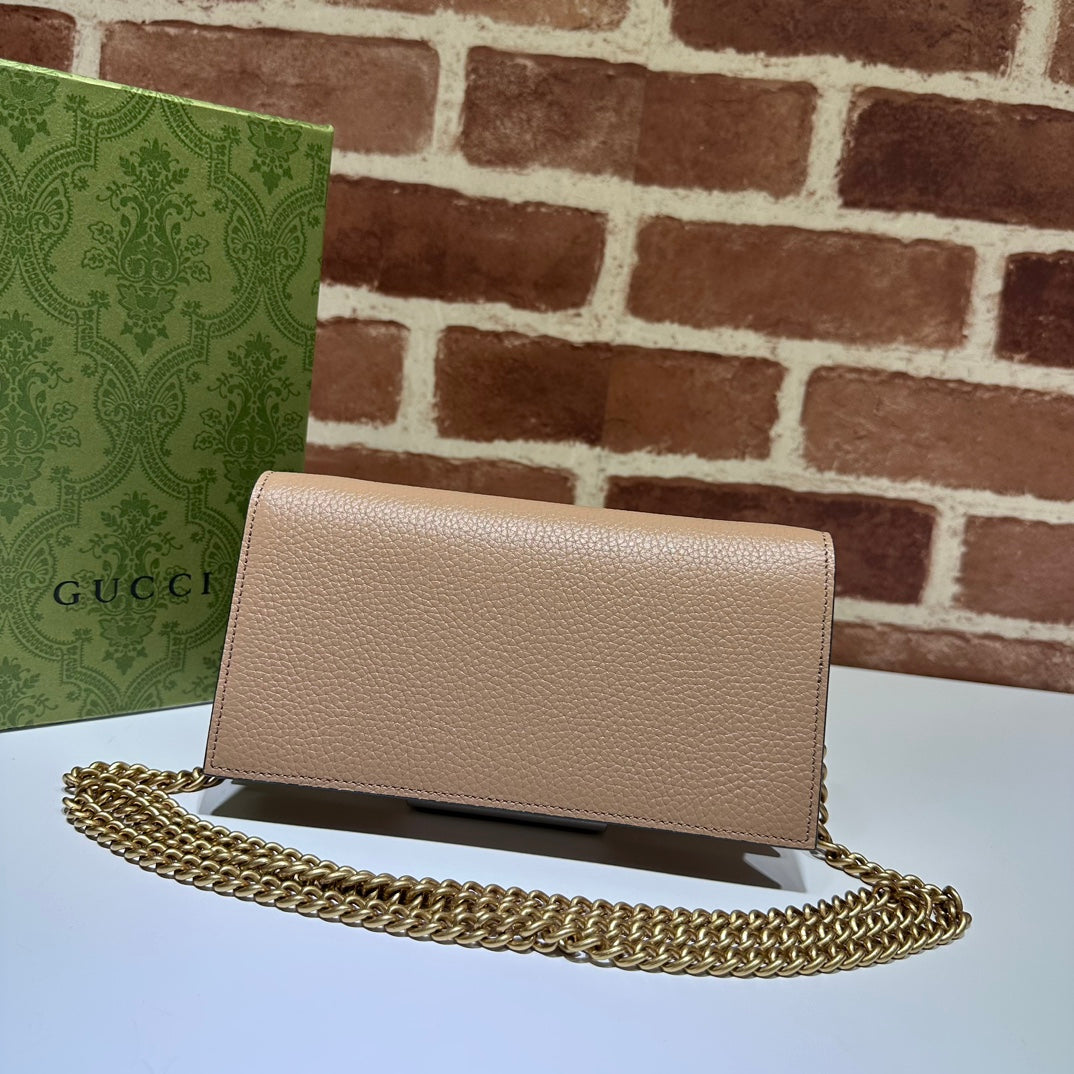 ＧＣＣＩMARMONT BLACK LEATHER WALLET ON CHAIN BROWN