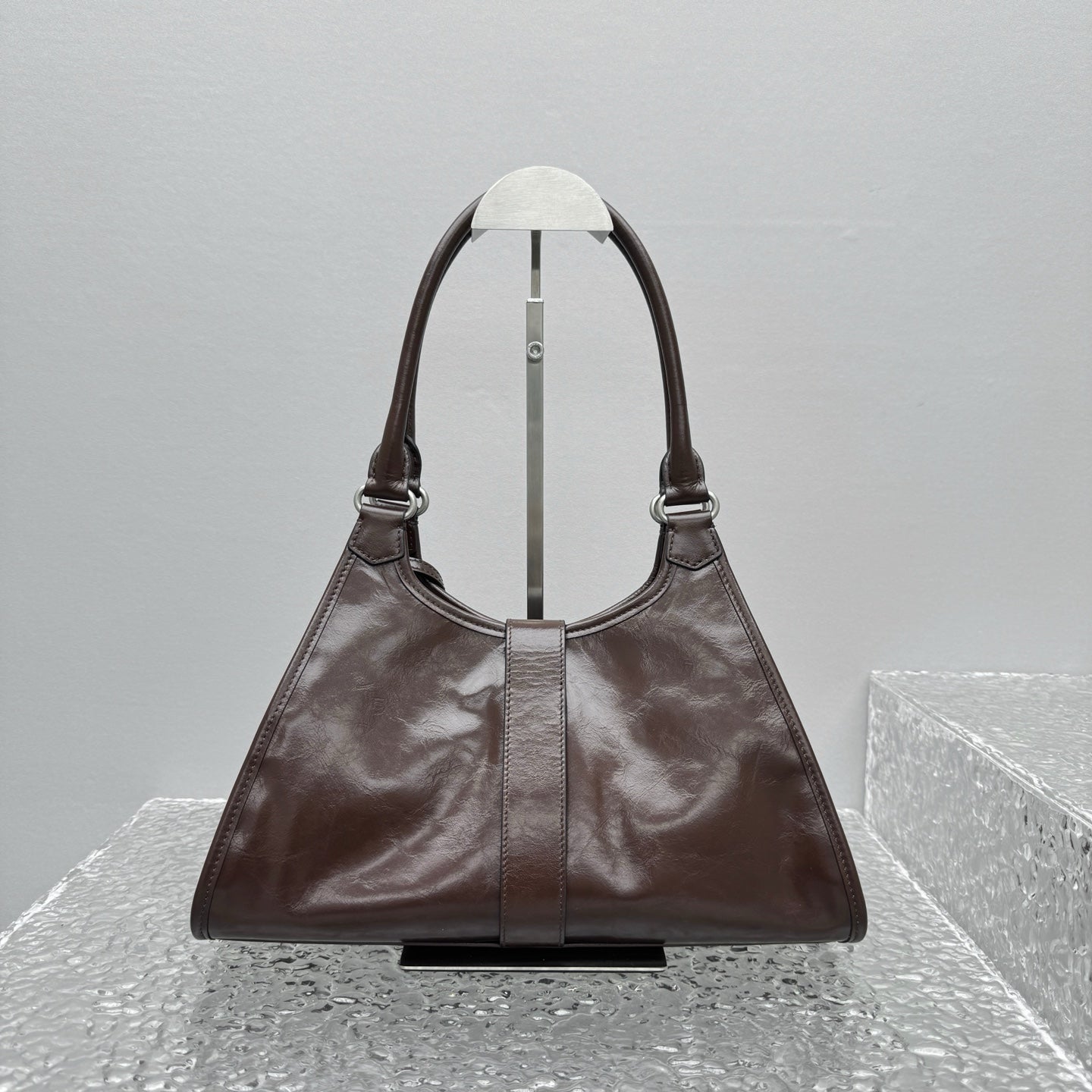 ＰＲＤＡ MEDIUM LEATHER TOTE BAG DARK BROWN
