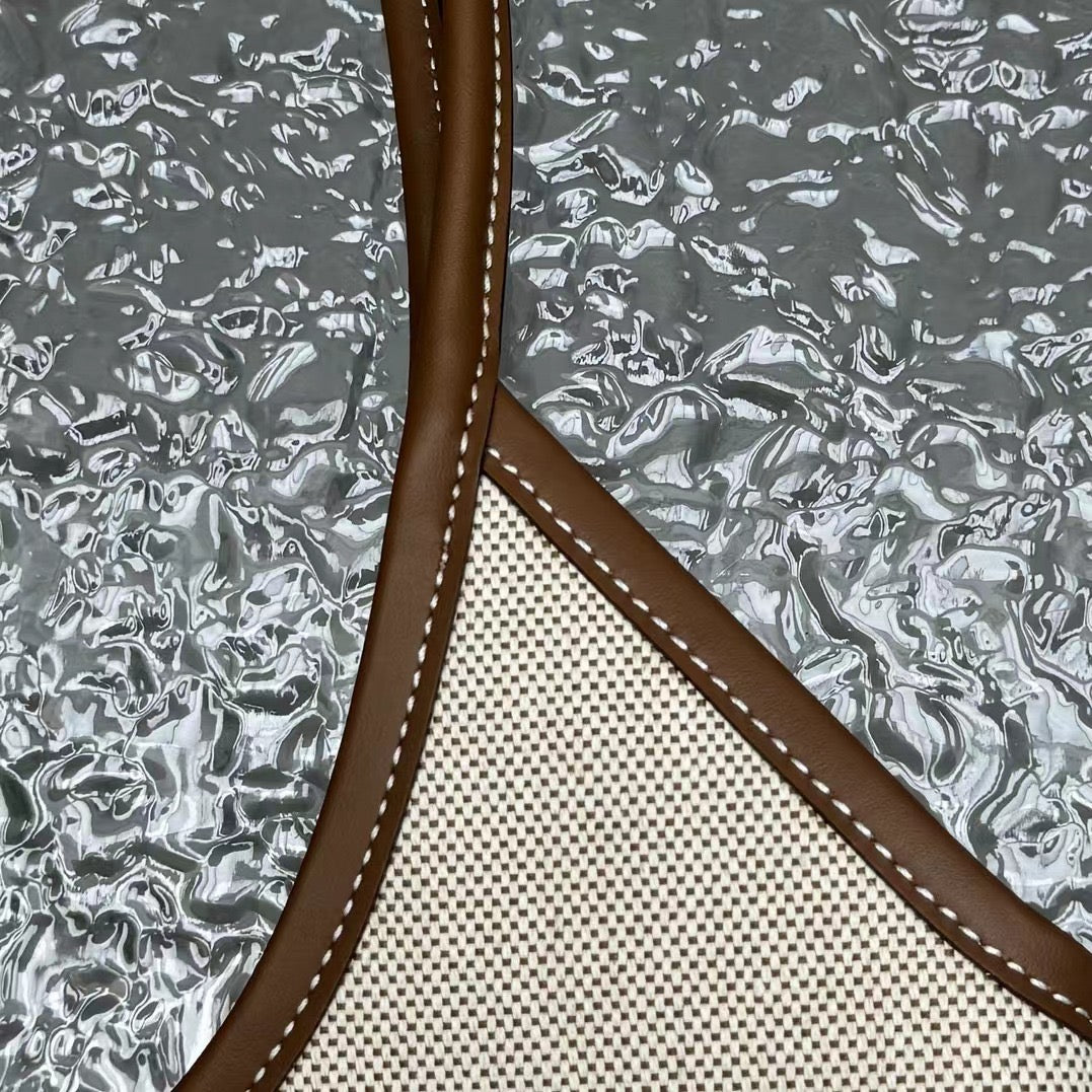 ＭＩ ＭＵ IVY CANVAS AND LEATHER TOTE BAG BEIGE/BRANDY