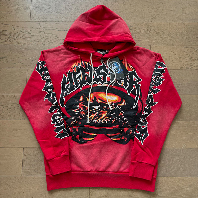 Hellstar Hoodie Wash and Do Old Casual Shorts Summer