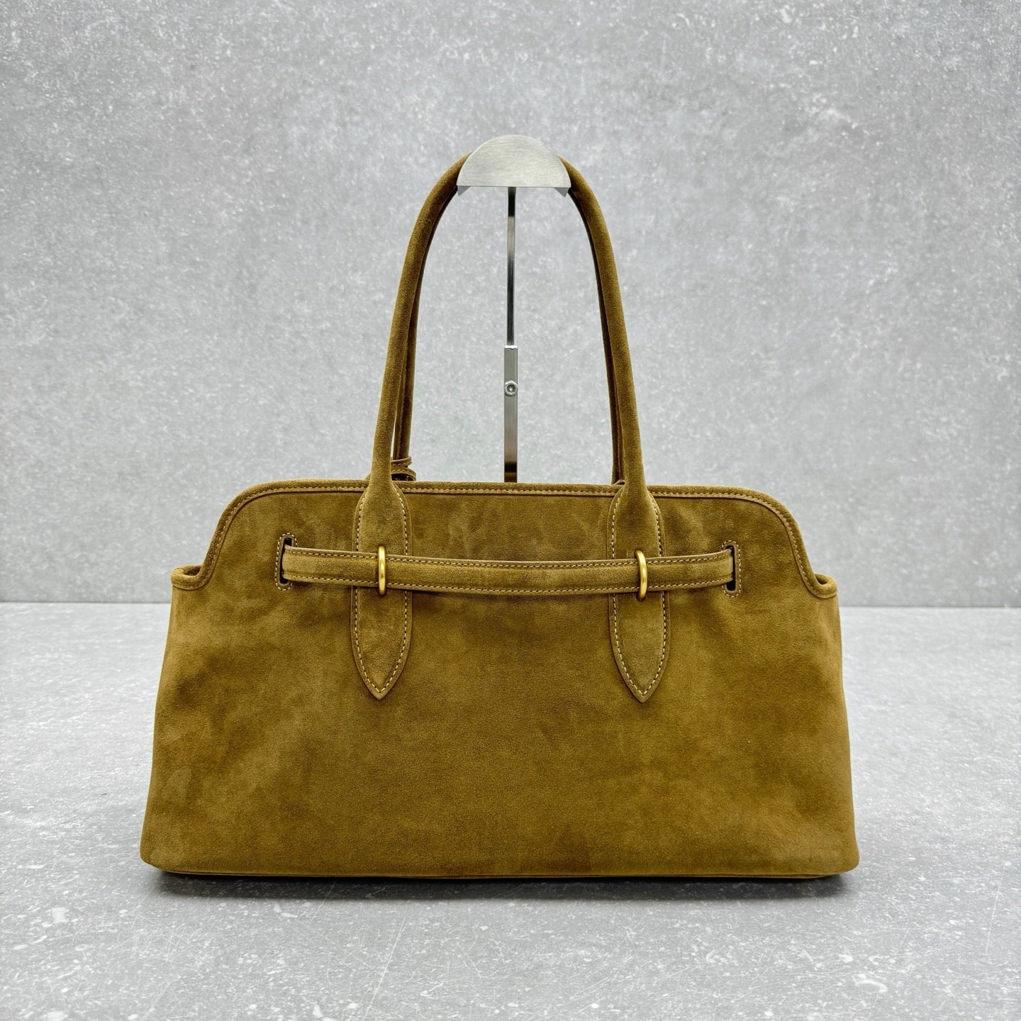 ＭＩ ＭＵ BOW DETAIL SUEDE HANDBAG OLIVE