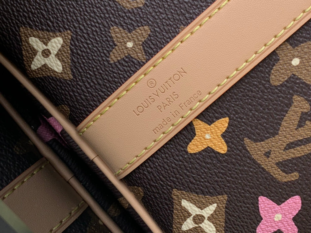 ＬＳ ＶＴＴＯＮ x YAYOI KUSAMA KEEPALL BANDOULIÈRE 45 BROWN