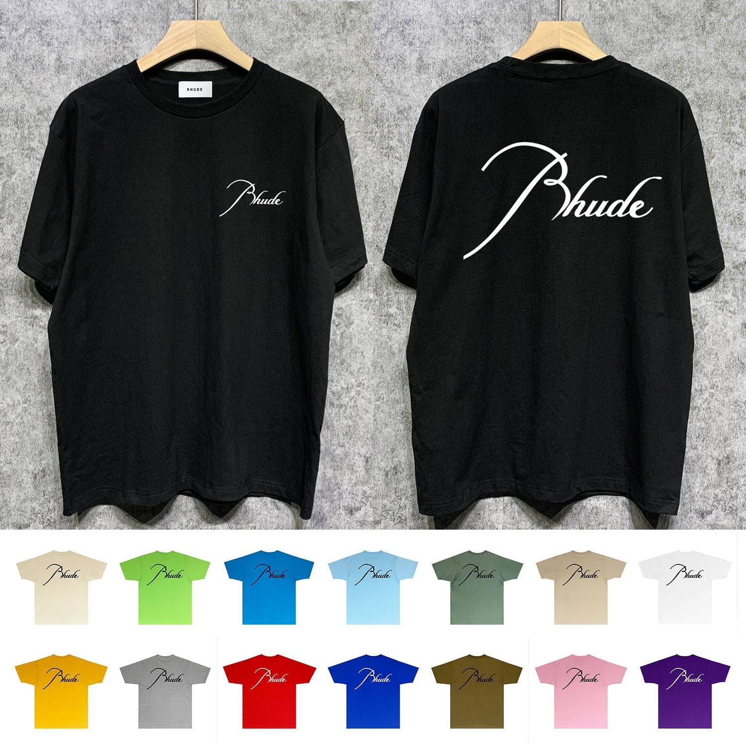 Rhude T Shirts Printed Trendy Pure Cotton