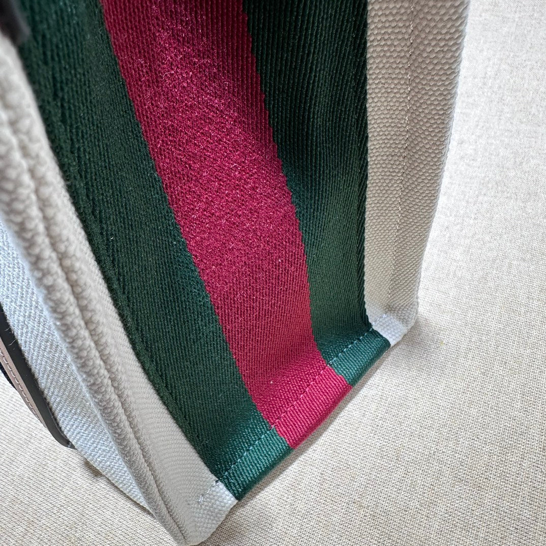 ＧＣＣＩIVORY CANVAS WEB INTERLOCKING G TOTE SMALL