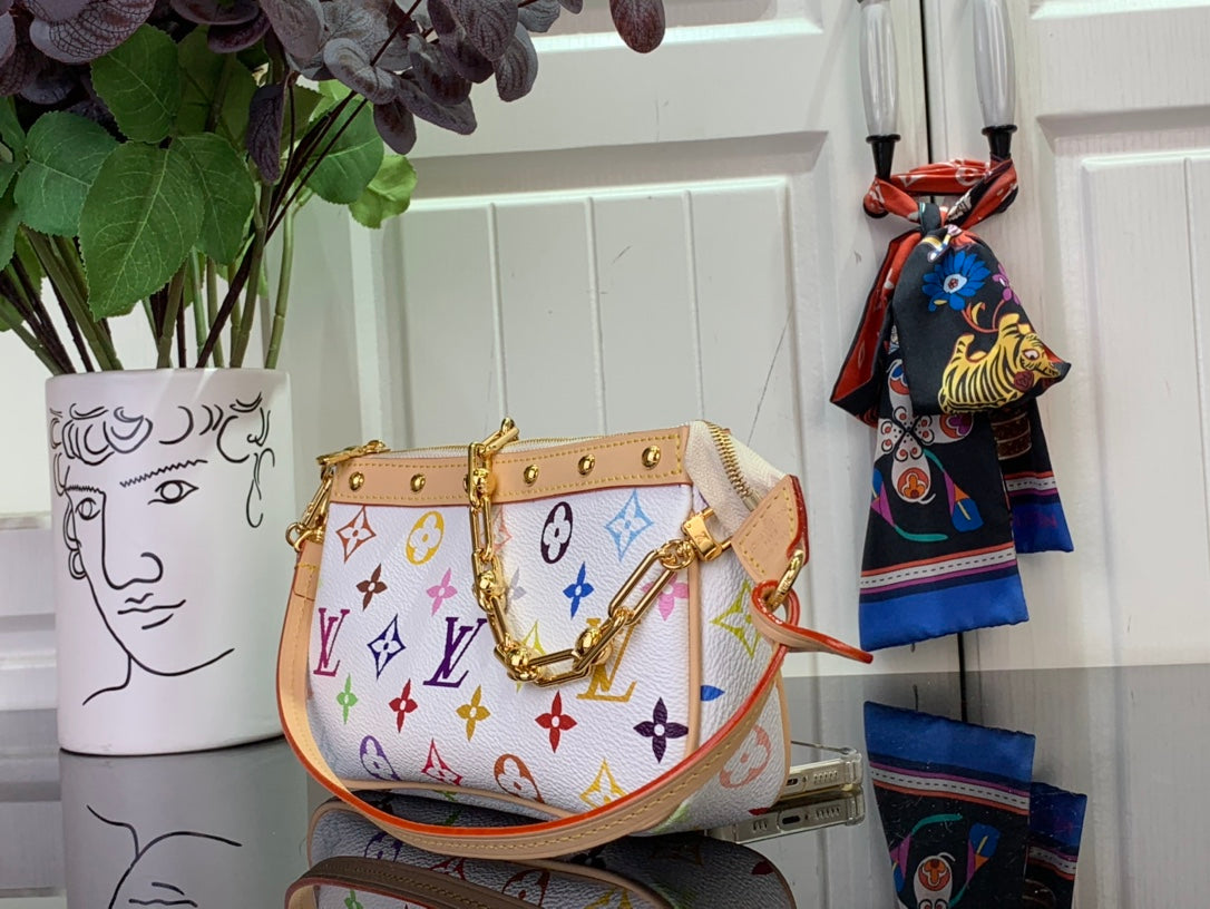 ＬＳ ＶＴＴＯＮ X TAKASHI MURAKAMI POCHETTE ACCESSOIRES BLACK/WHITE MULTICOLORED