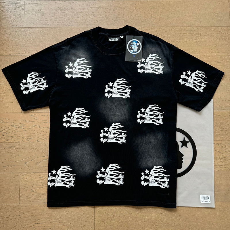 Hellstar T Shirts Washed Aging Process