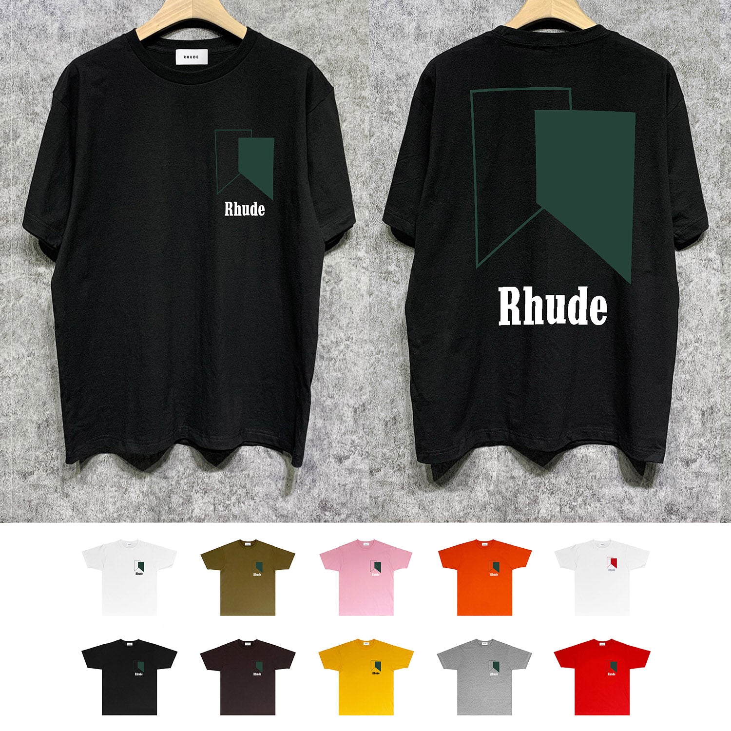 Rhude T Shirts Printed Trendy Pure Cotton