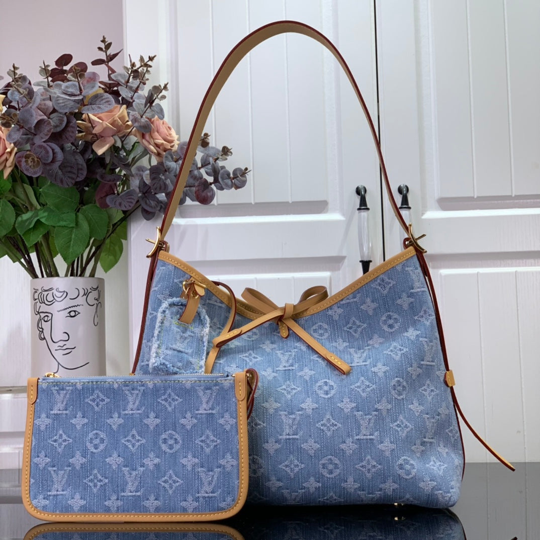 ＬＳ ＶＴＴＯＮ CARRYALL PM  MONOGRAM DENIM