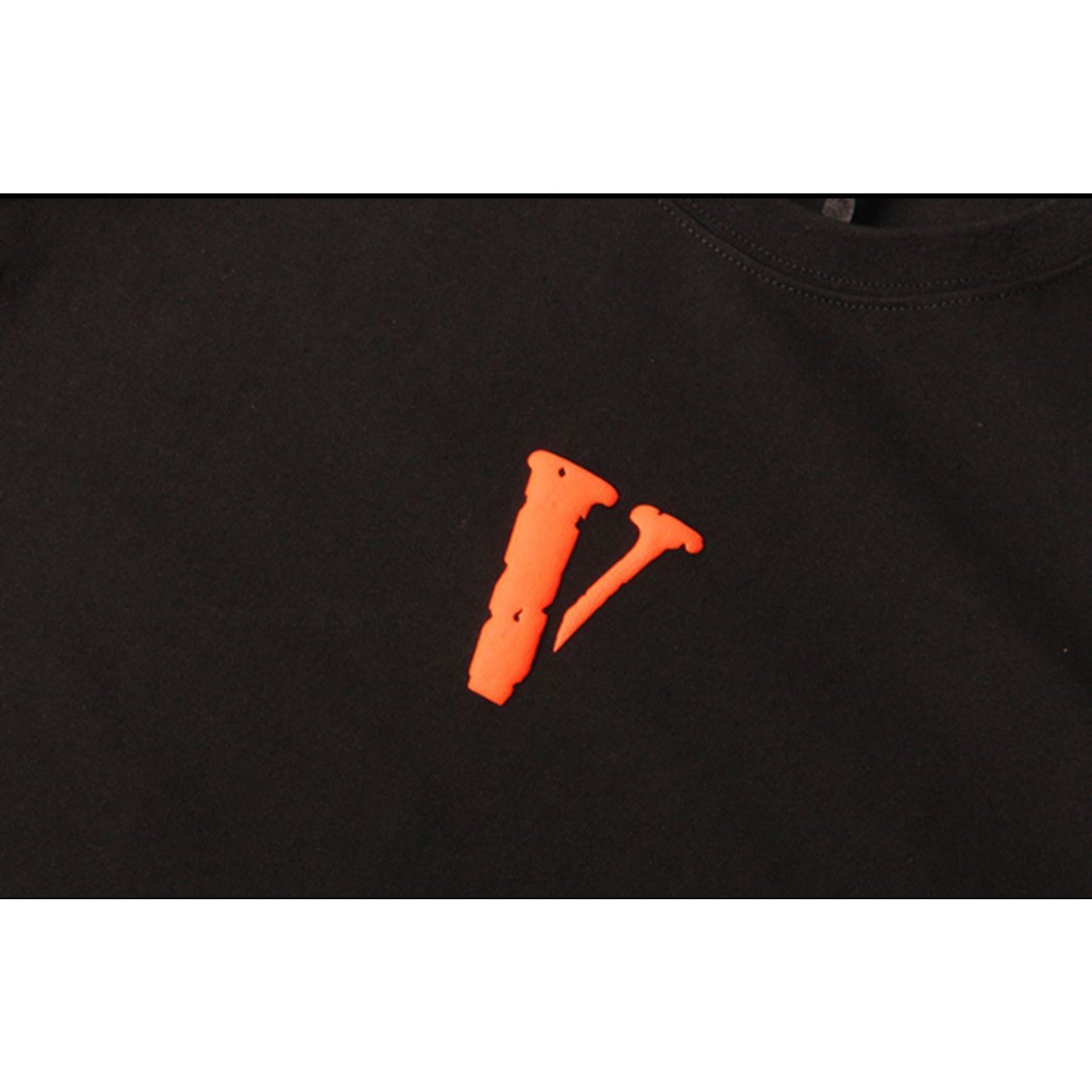 Vlone T Shirt Spring Summer Orange Small V Letter Print