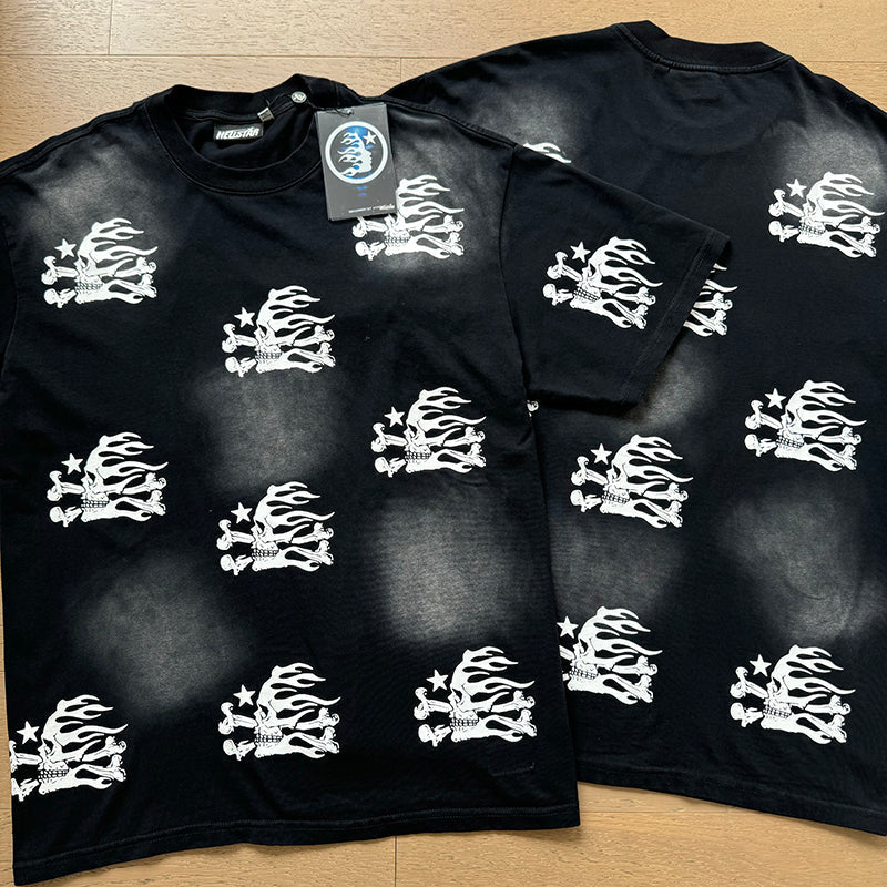 Hellstar T Shirts Washed Aging Process