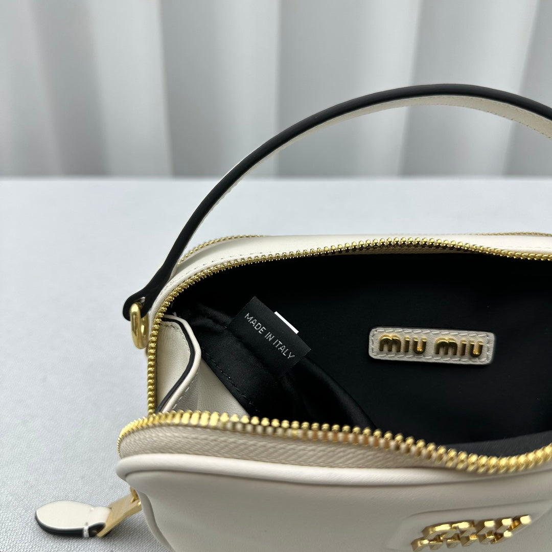 ＭＩ ＭＵ ARCADIE LEATHER BAG WHITE