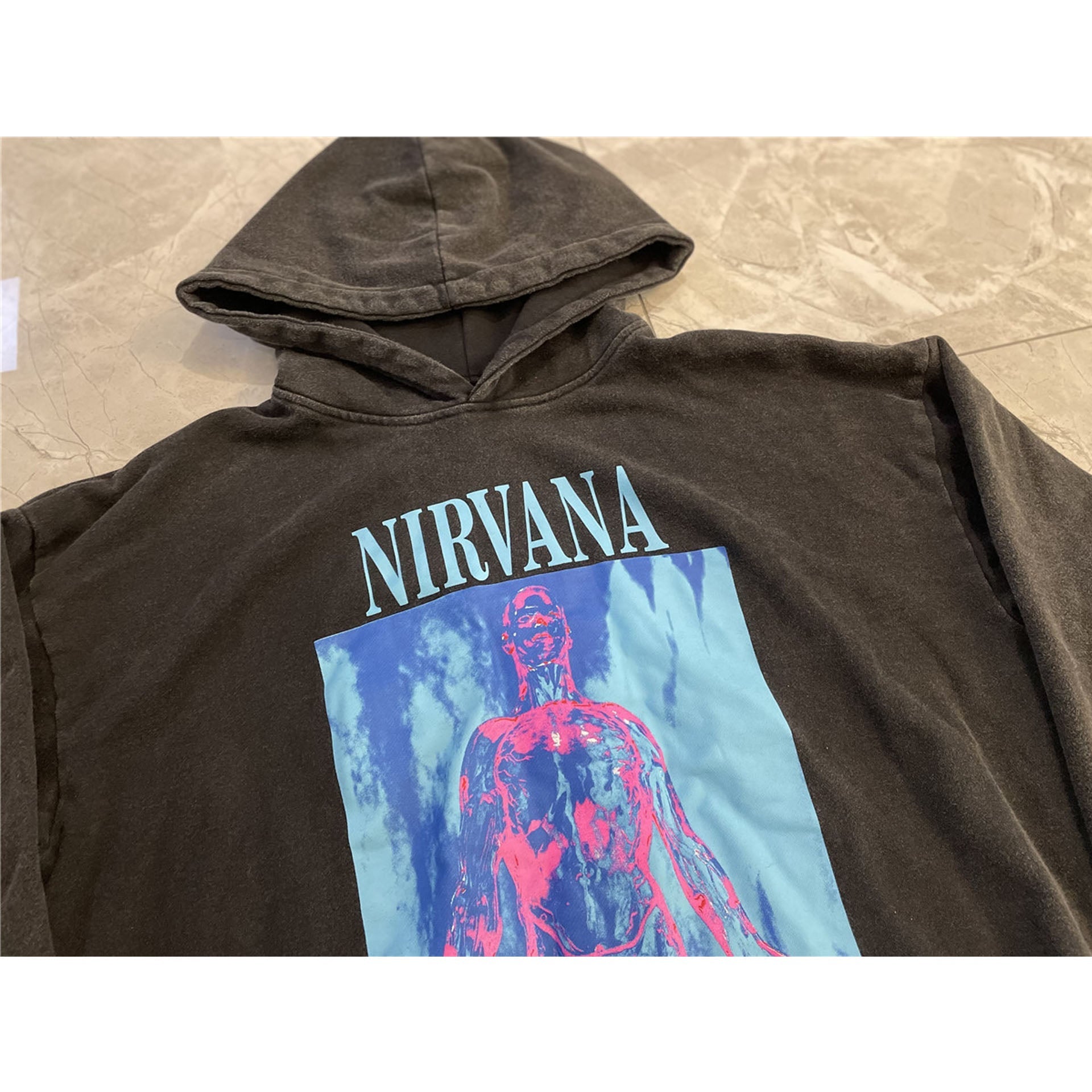 Nirvana Hoodie Distressed Sweater Bf Style Casual Loose