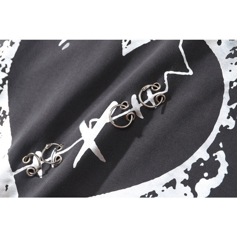 Man Fall Outfits Printed Hoodie Loose Couple's Tops