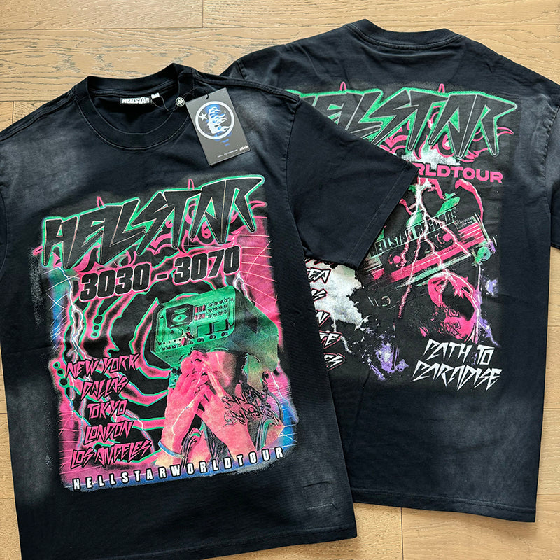 Hellstar T Shirts Washed Aging Process