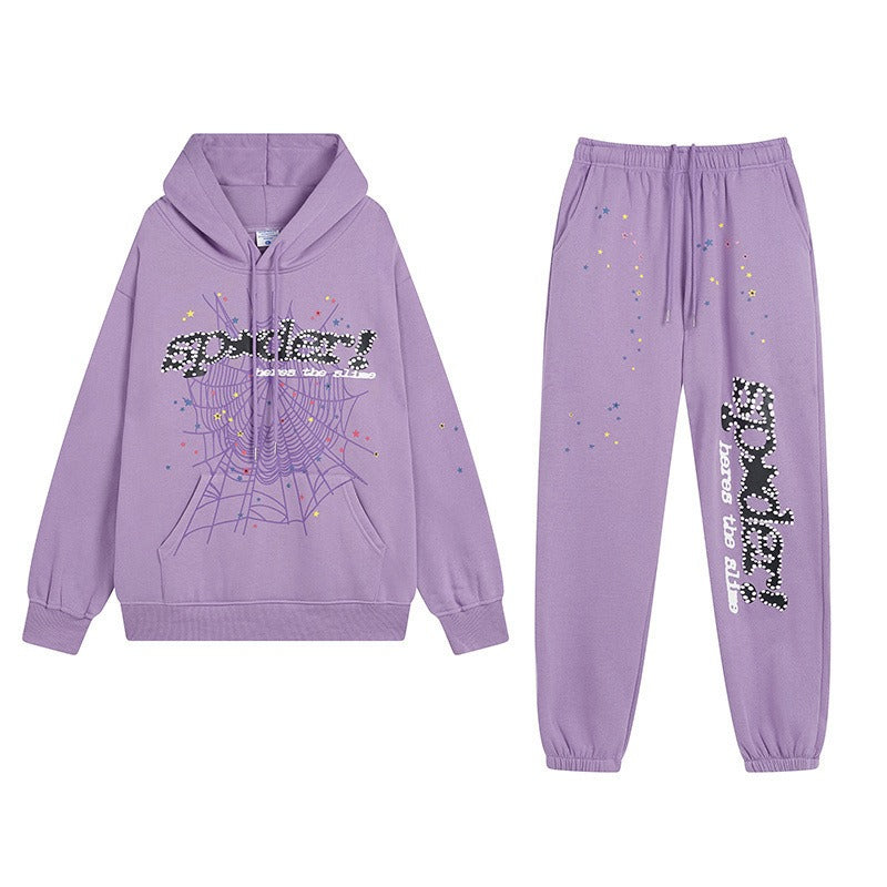 Sp5der Outfit:Hoodie/Sweatpants (Separate Purchase Options) Spider Web Stereo Printing plus Velvet