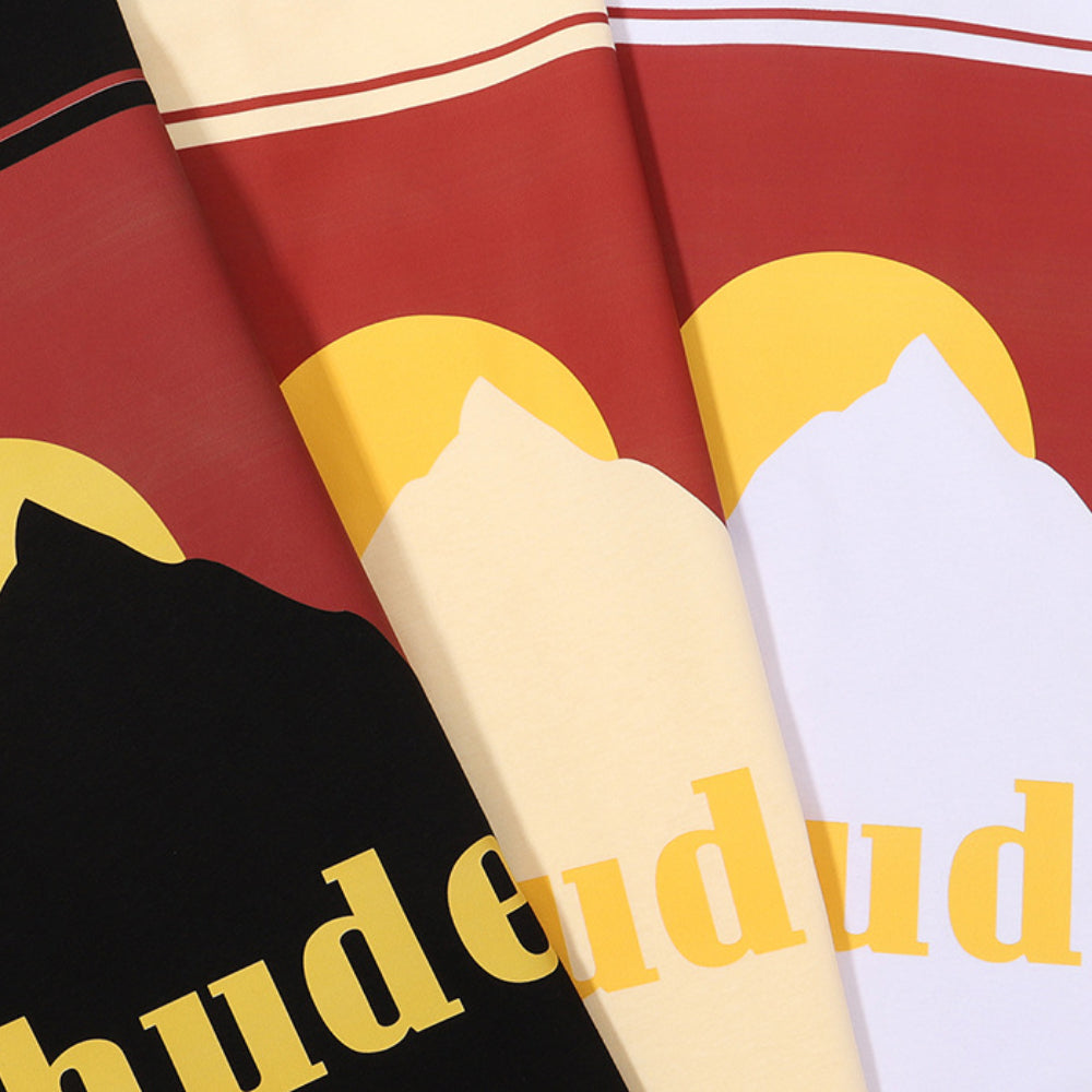 Rhude T Shirt Sunset Design Sense Printed Short Sleeve T-Shirt