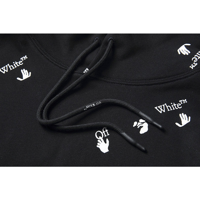 off White Hoodie Autumn and Winter Printed Hooded Loose Long Sleeves Sweater