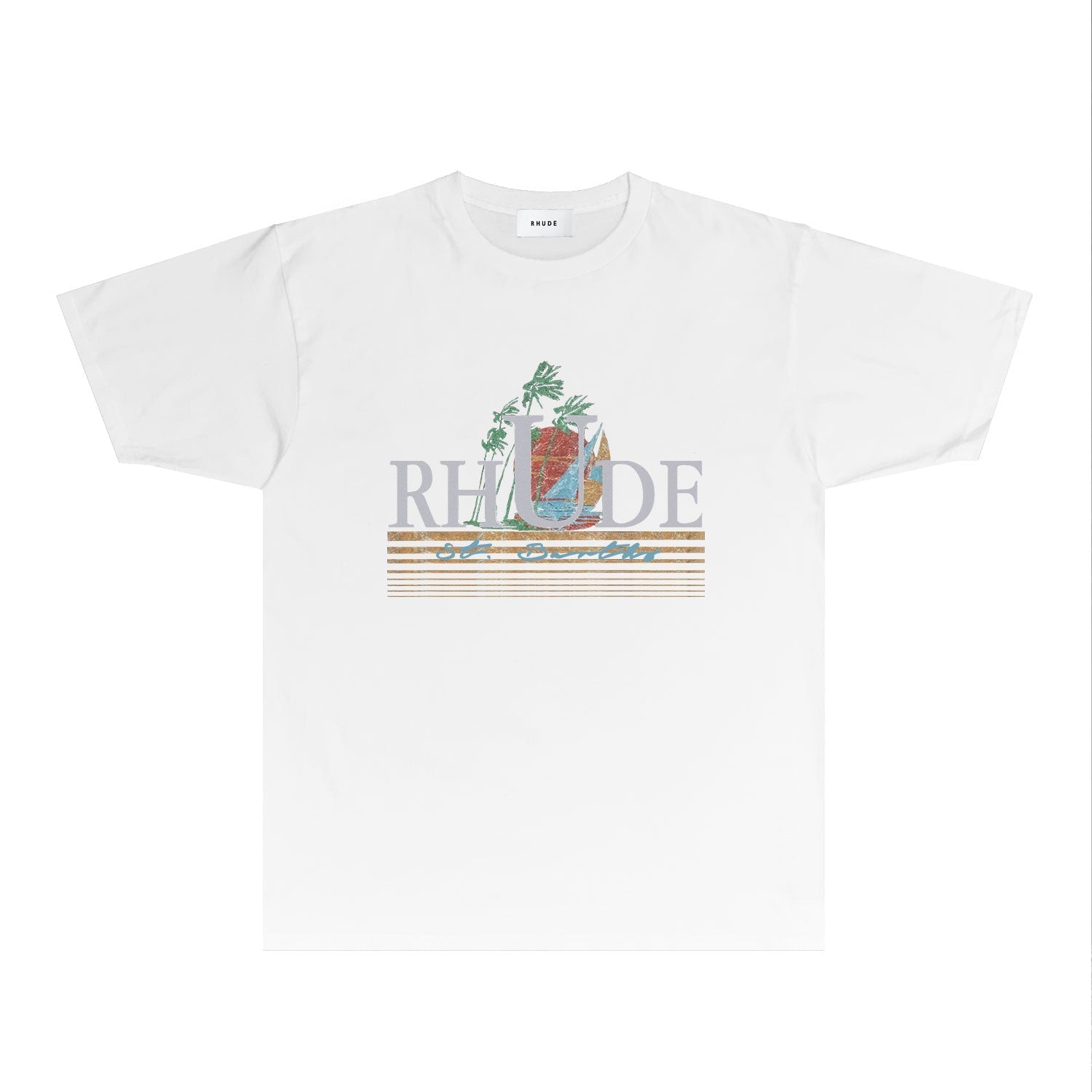 Rhude T Shirts Printed Trendy Pure Cotton