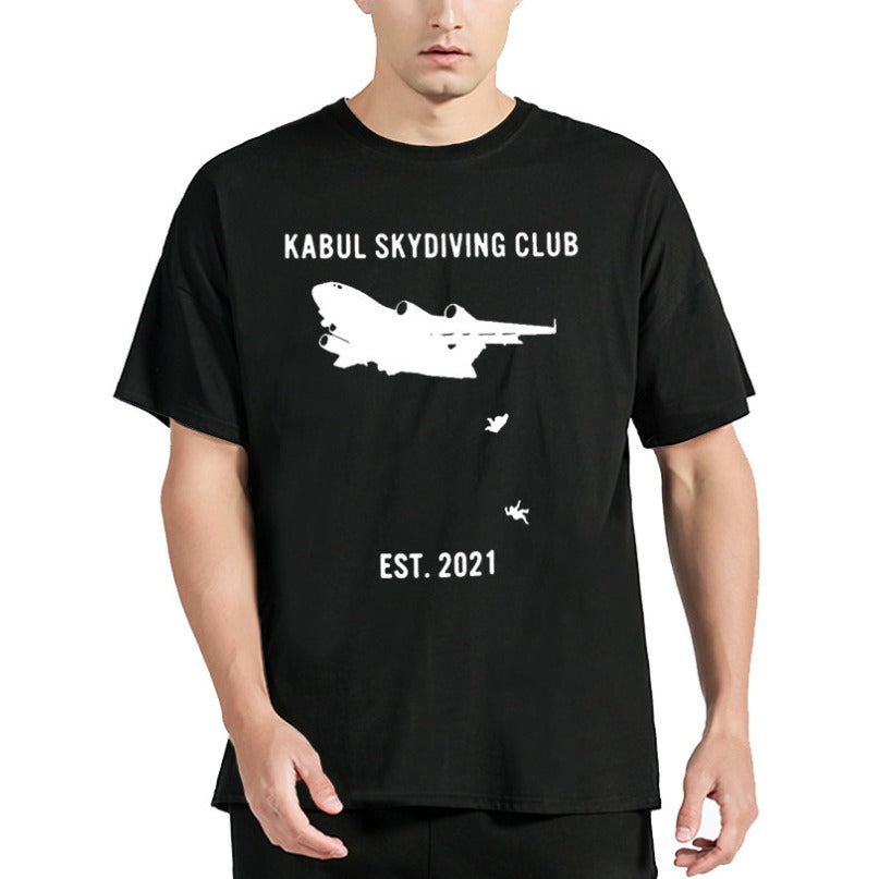 Kabul Skydiving Club EST 2021 Shirt T Shirt Cotton Fitness