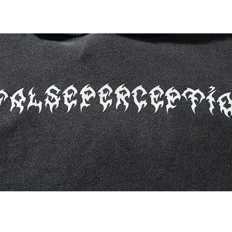 Nirvana Hoodie False Perception Angel Embroidery Distressed Cut Hooded Sweater