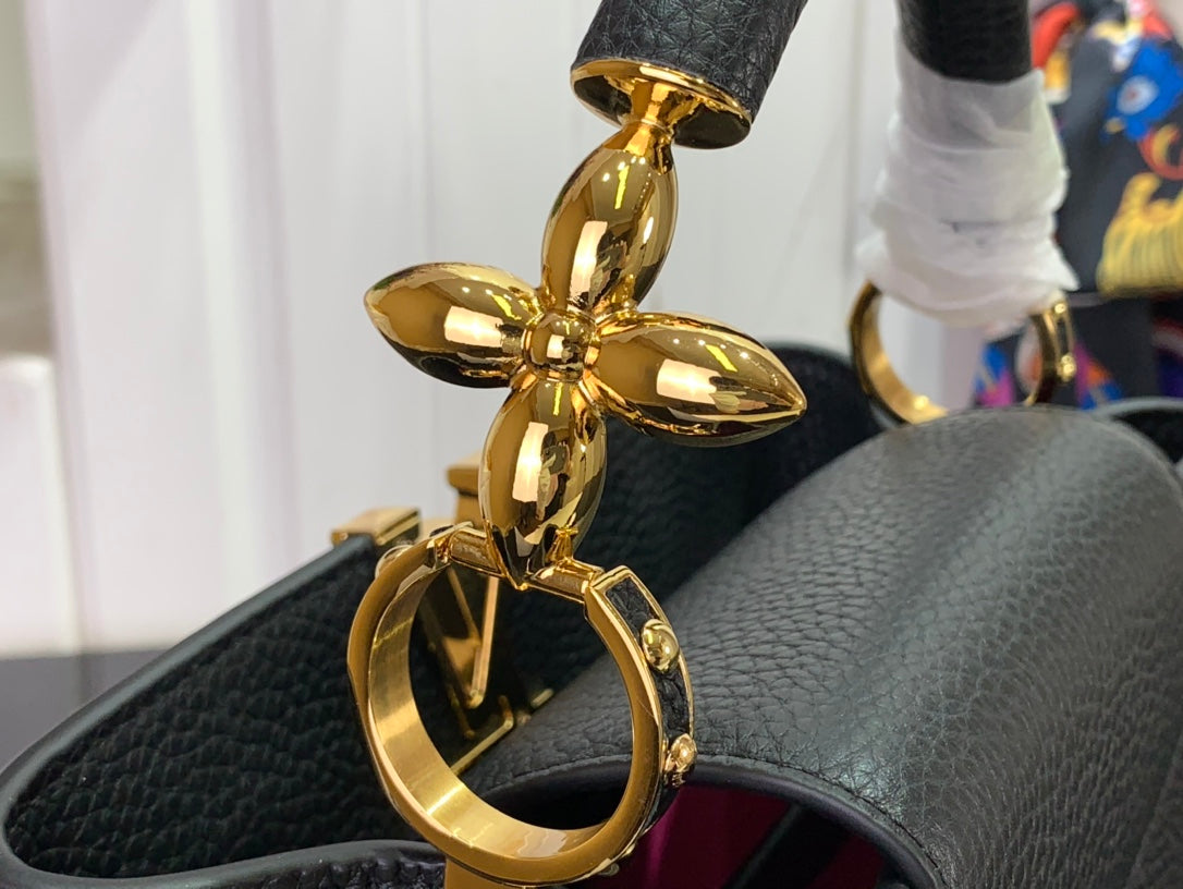 ＬＳ ＶＴＴＯＮ CAPUCINES BB MINI BLACK/UMBER/CREME