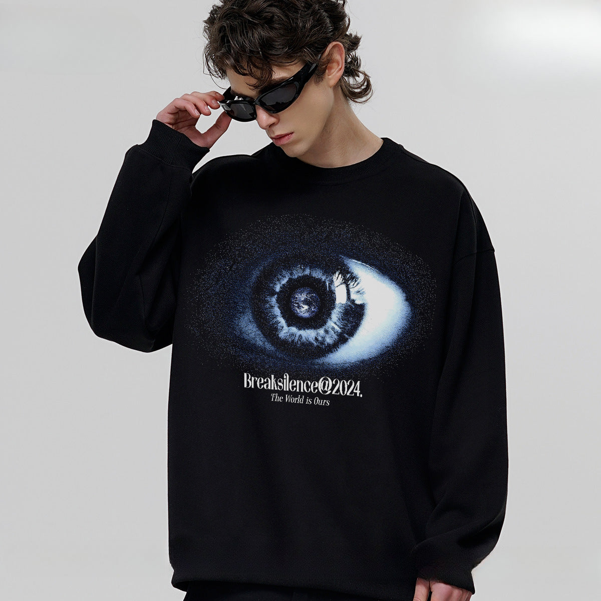 Vintage Hoodie God's Eye Vintage Hooded Sweater Print Crew Neck Sweater