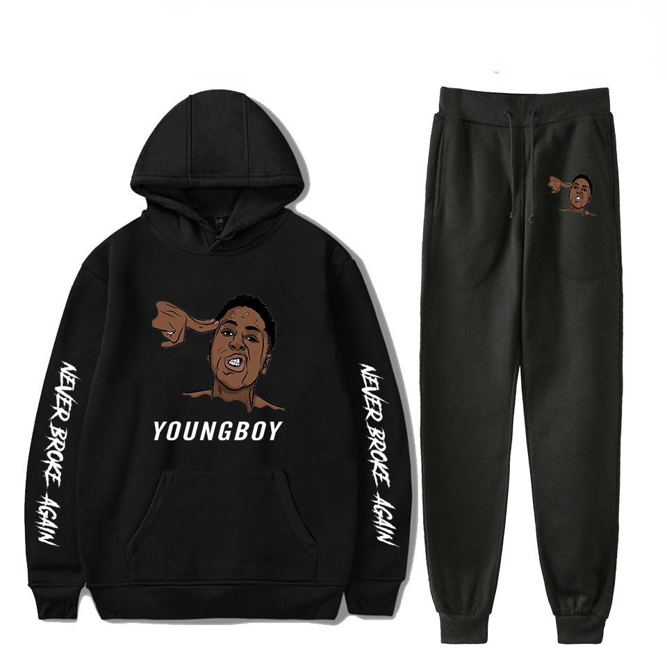 Never Broke Again Hoodie Hoodie Ankle Banded Pants Casual Suit