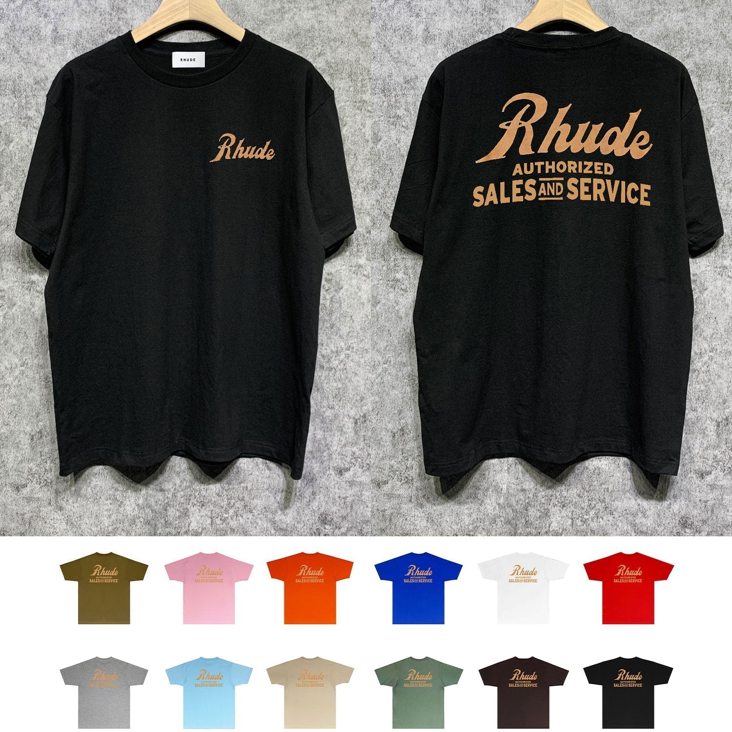 Rhude T Shirts Printed Trendy Pure Cotton