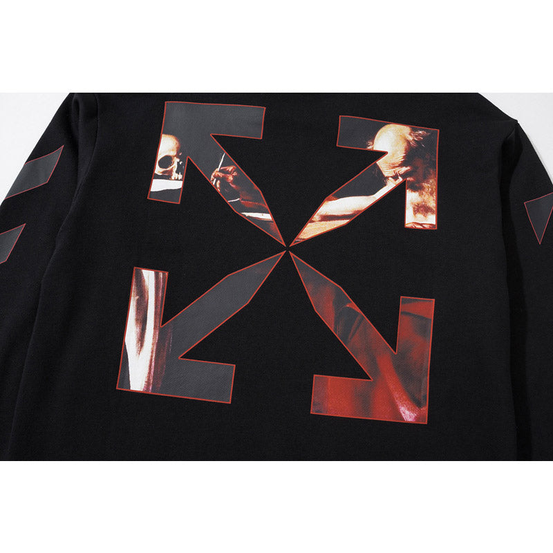 off White Hoodie Casual Loose-Fitting Hoodie Sweater Ow Couples Coat