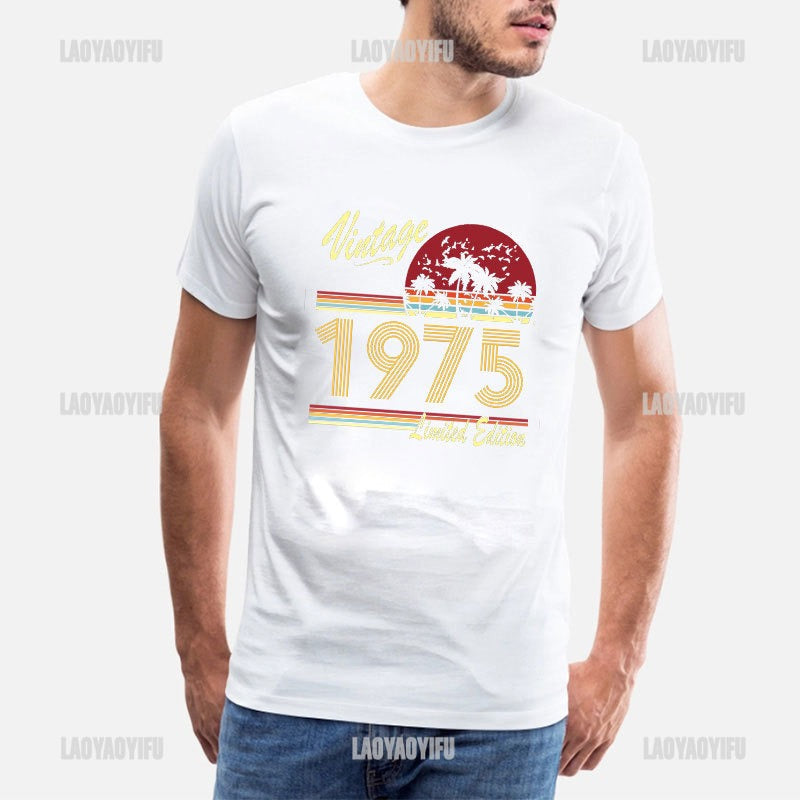 Vintage 1975 Limited Edition Men T Shirts Retro Classic