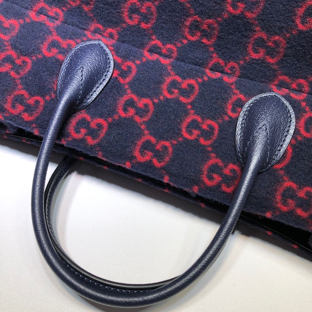 ＧＣＣＩ GG WOOL BLUE/RED TOTE BAG