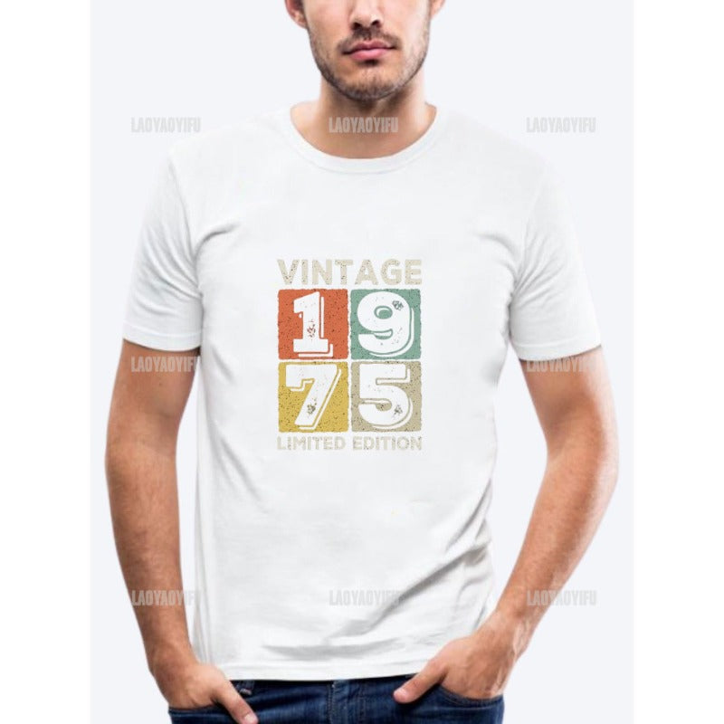 Vintage 1975 Limited Edition Men T Shirts Retro Classic