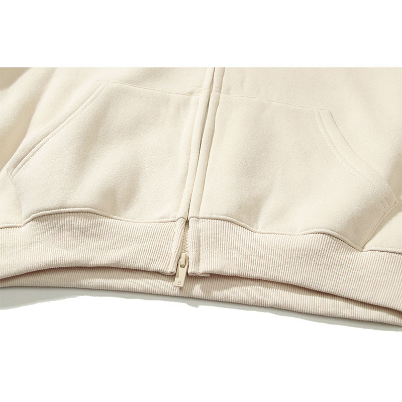 Kanye West Sunday Service Hoodie Fog Flocking Zipper Cardigan Hoodie Fleece Lined