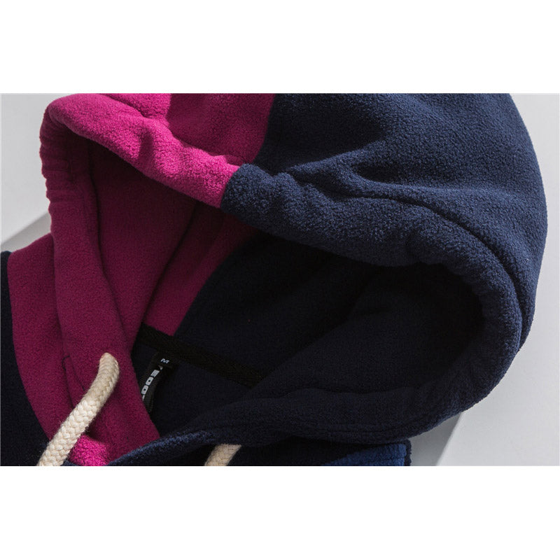 Men's Graphic Hoodies Men's Autumn Multi-Color Mosaic Hooded Loose Coat Men's