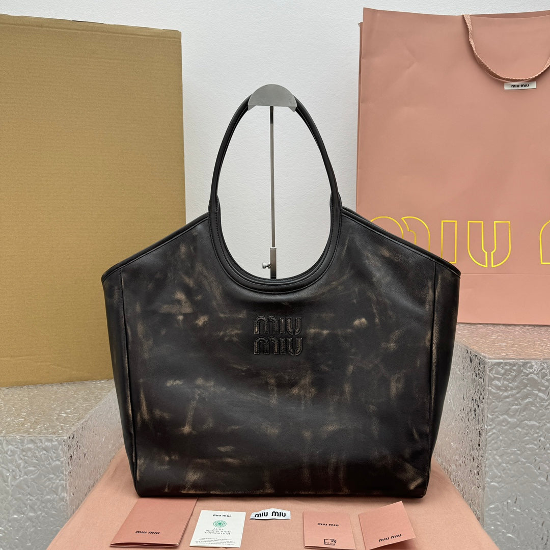 ＭＩ ＭＵ  IVY LEATHER BAG COFFE