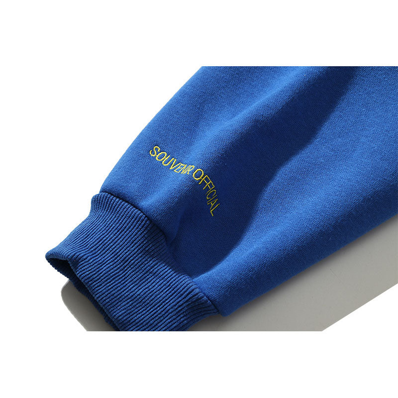 Kanye West Sunday Service Hoodie Vintage Klein Blue Hooded Sweater Stars Printing Plus Velvet