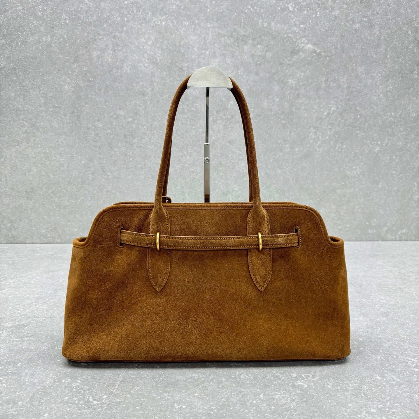 ＭＩ ＭＵ BOW DETAIL SUEDE HANDBAG OAK